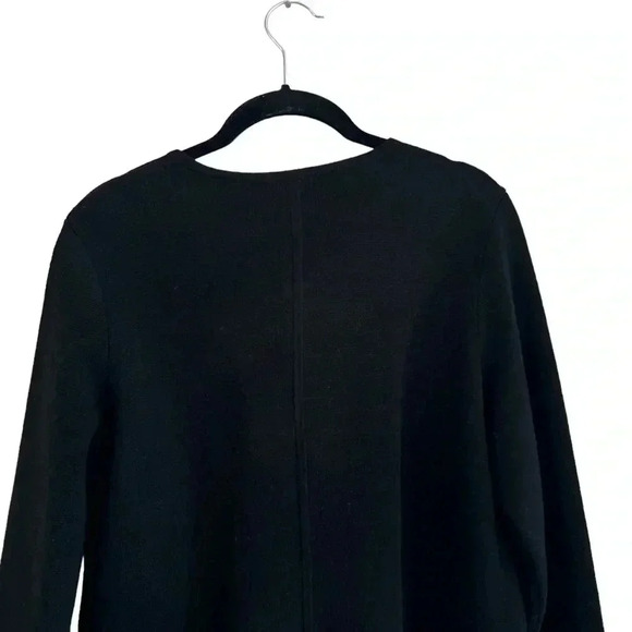 Talbots Black Pure Merino Wool Zip Front Longline Cardigan Sweater - Picture 6 of 13